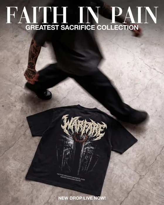 Faith in Pain static ad for its Christian streetwear